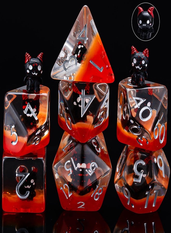 Maywin Devil DND Dice,Polyhedral Resin Dice Set,DND Dice Filled with Inclusion for Role Playing Games for 15 Years and Up - Image 3